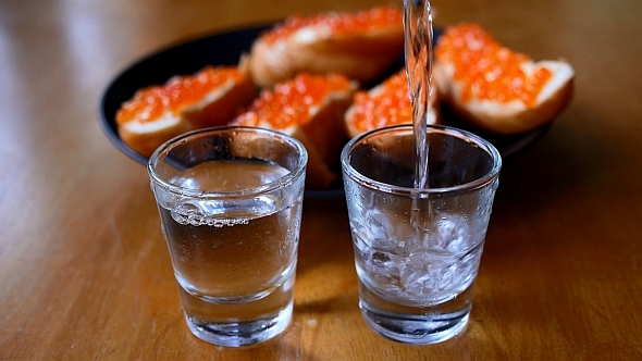 VideoHive Vodka and a Sandwich with Red Caviar 10147970 VideoHive Vodka and a Sandwich with Red Caviar 10147970