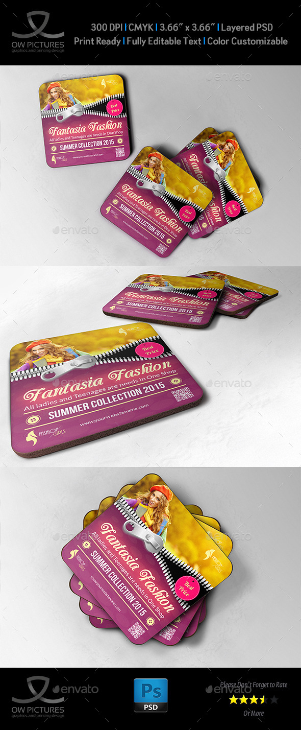 GraphicRiver Fashion Coaster Drink Pad Template 10150086 GraphicRiver Fashion Coaster Drink Pad Template 10150086