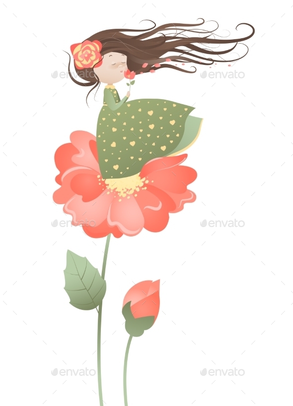 GraphicRiver Girl with Streaming Hair 10150116 GraphicRiver Girl with Streaming Hair 10150116