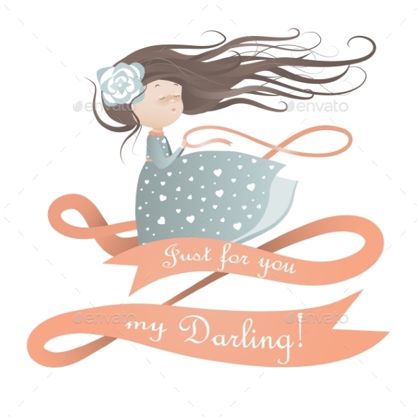 GraphicRiver Girl with Streaming Hair 10150118 GraphicRiver Girl with Streaming Hair 10150118
