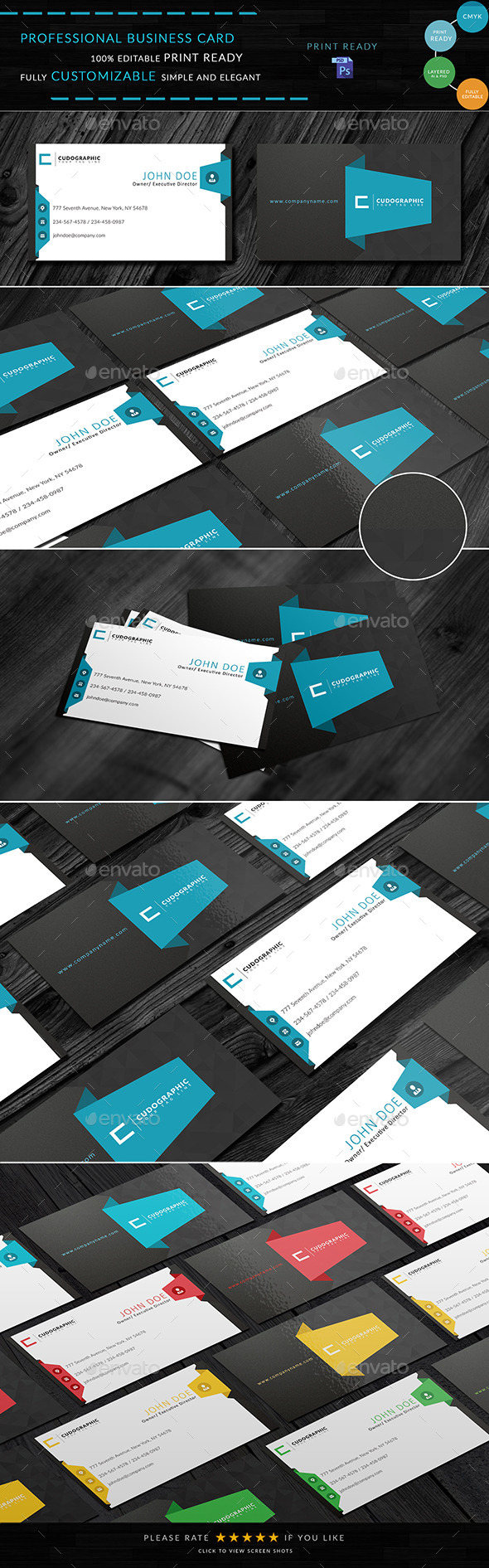 GraphicRiver Corporate Business Cards With Multiple Colors 10150994 GraphicRiver Corporate Business Cards With Multiple Colors 10150994