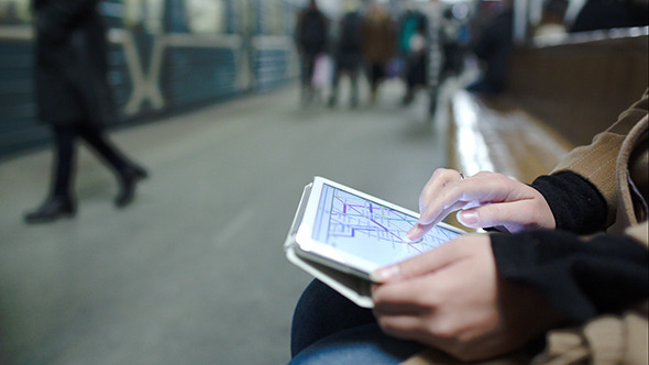 VideoHive Woman In Metro Looking At Undeground Map On Pad 10151045 VideoHive Woman In Metro Looking At Undeground Map On Pad 10151045