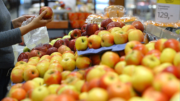 VideoHive Putting Apples In Plastic Bag In Supermarket 10151066 VideoHive Putting Apples In Plastic Bag In Supermarket 10151066