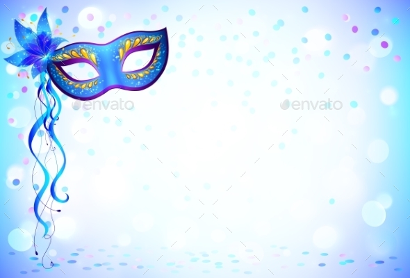 GraphicRiver Blue Carnival Mask and Confetti 10152586 GraphicRiver Blue Carnival Mask and Confetti 10152586