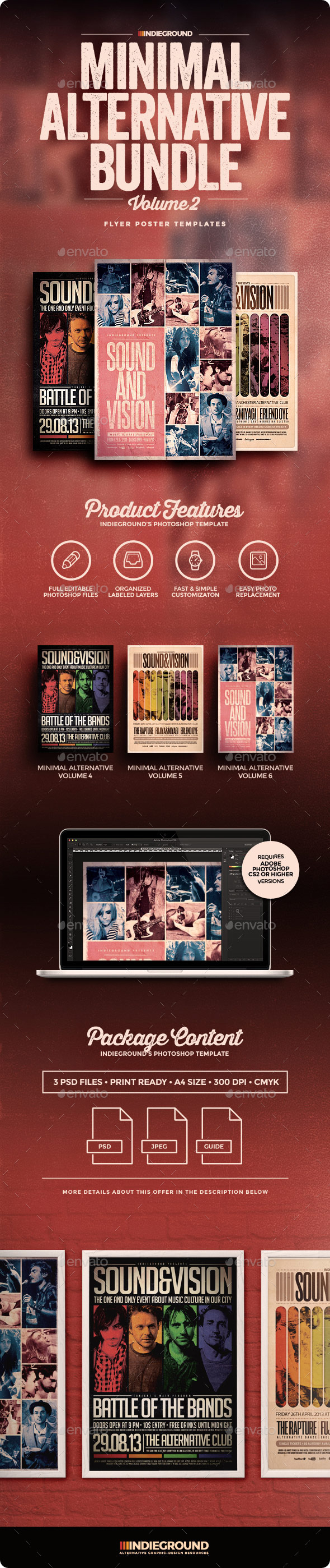Minimal Alternative Flyer/Poster Bundle Vol. 4-6 - Events Flyers