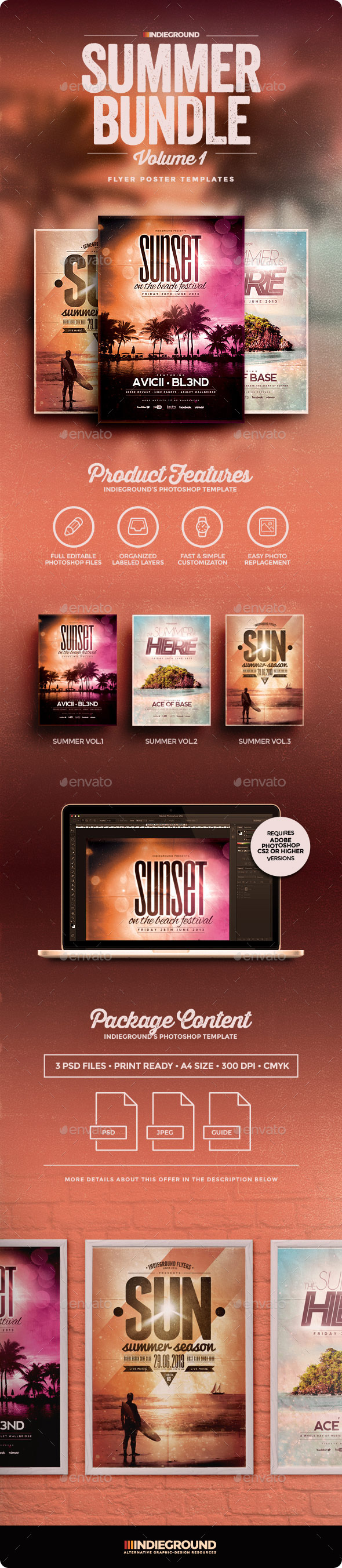 Summer Flyer/Poster Bundle Vol. 1-3 - Events Flyers
