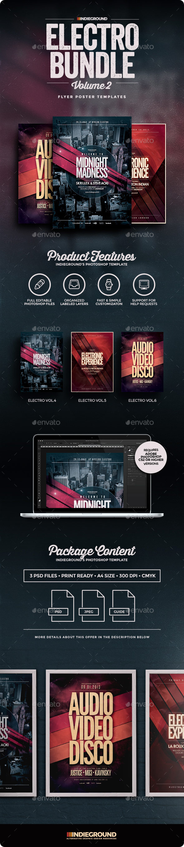 Electro Flyer/Poster Bundle Vol. 4-6 - Events Flyers