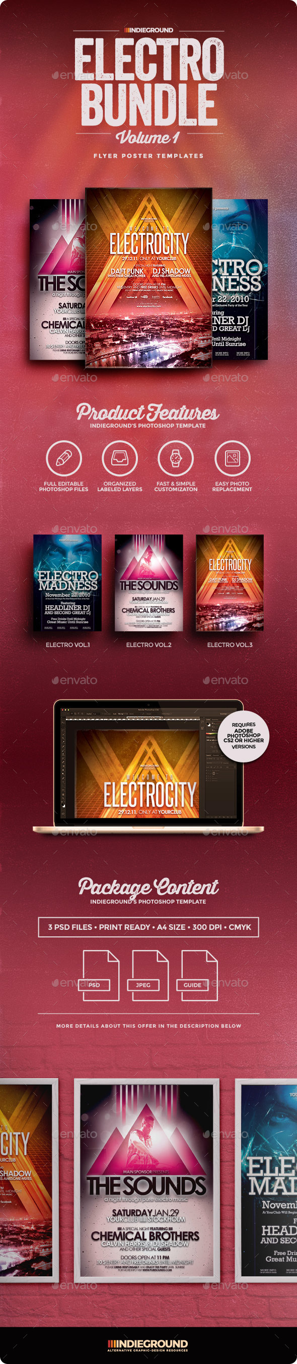 Electro Flyer/Poster Bundle Vol. 1-3 - Events Flyers