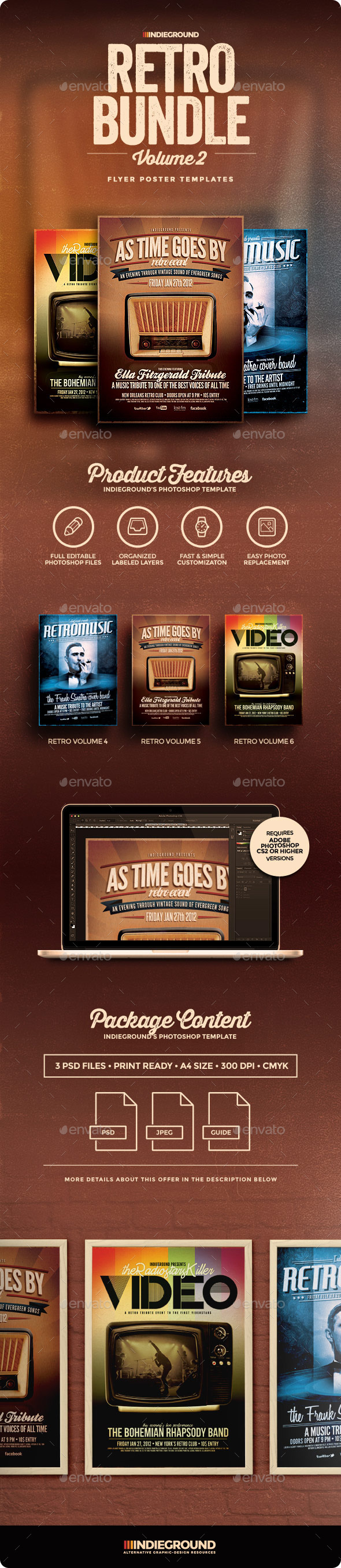 Retro Flyer/Poster Bundle Vol. 4-6 - Clubs & Parties Events