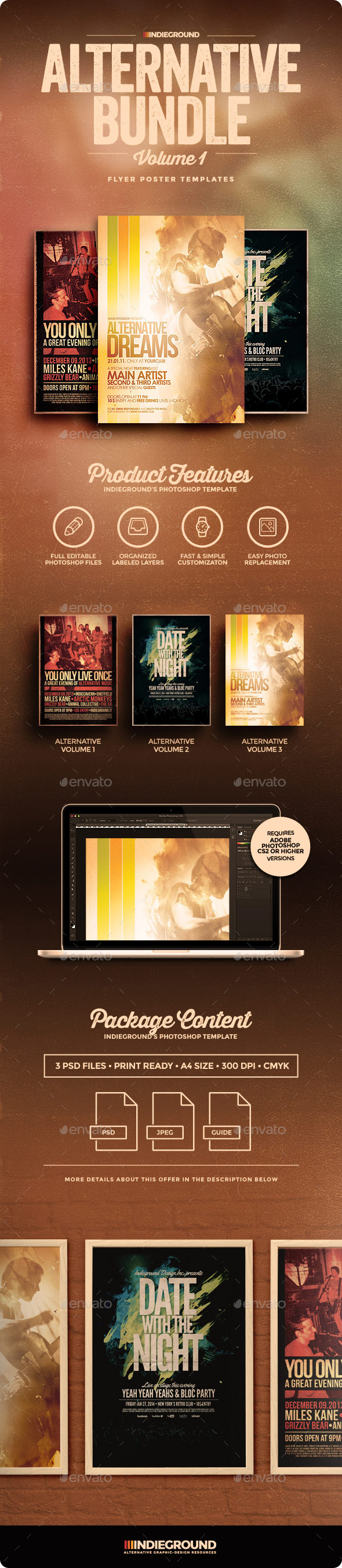 Alternative Flyer/Poster Bundle Vol. 1-3 - Clubs & Parties Events
