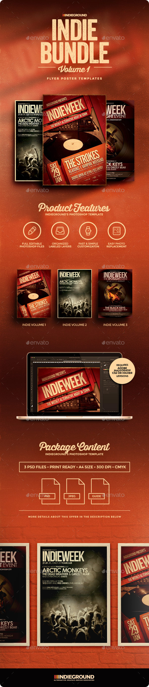 Indie Flyer/Poster Bundle Vol. 1-3 - Clubs & Parties Events
