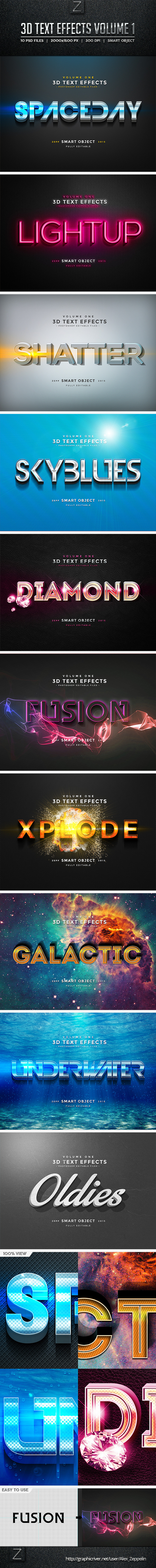 3D Text Effects Vol.1 - Text Effects Styles