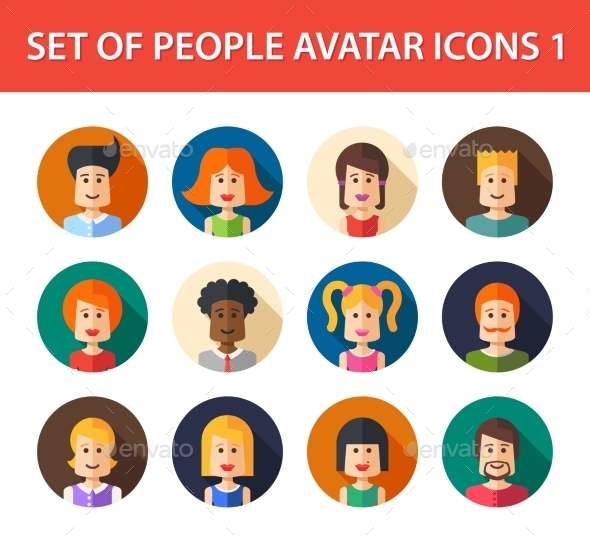 Set of People Avatar Icons Set of People Avatar Icons