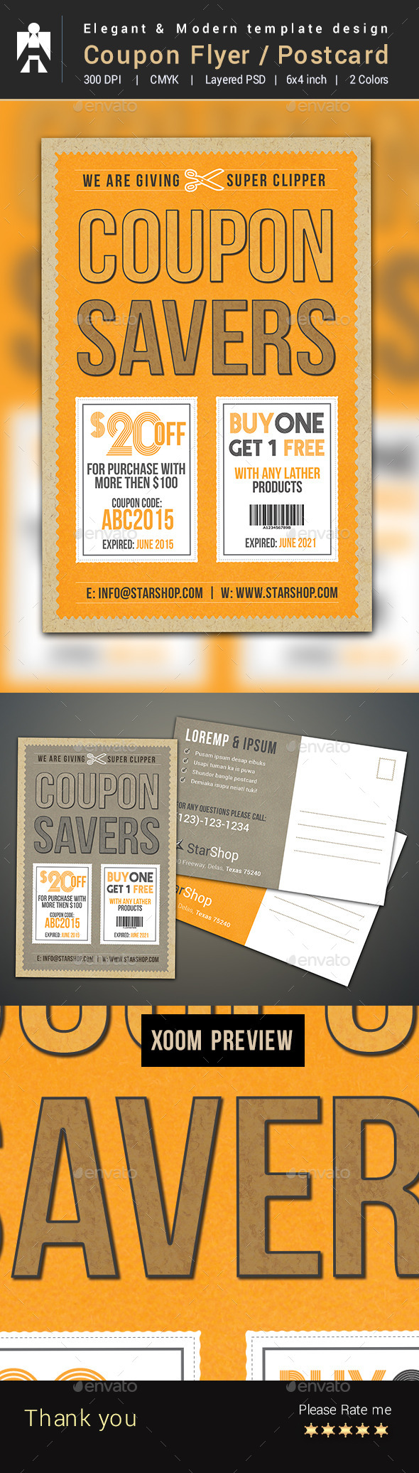 GraphicRiver Coupon Flyer Postcard 10158298 GraphicRiver Coupon Flyer Postcard 10158298