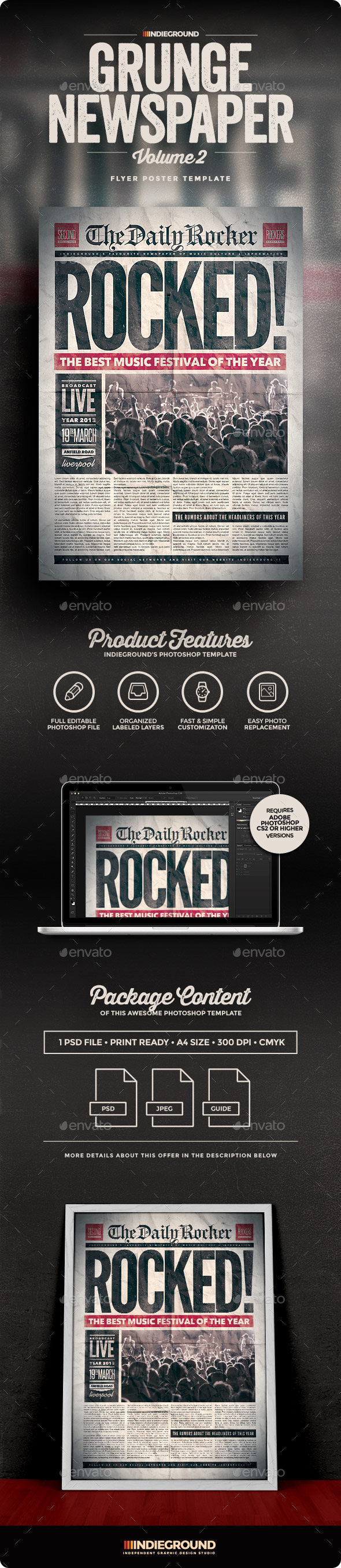 Grunge Newspaper Flyer/Poster Vol. 2 - Flyers Print Templates