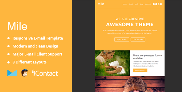 Mile - Responsive E-mail Template + Themebuilder Access