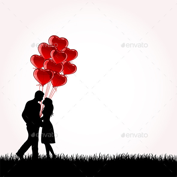 GraphicRiver Couple with Balloons 10159472 GraphicRiver Couple with Balloons 10159472