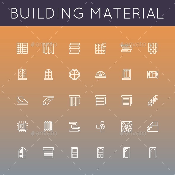 GraphicRiver Vector Building Material Line Icons 10160848 GraphicRiver Vector Building Material Line Icons 10160848
