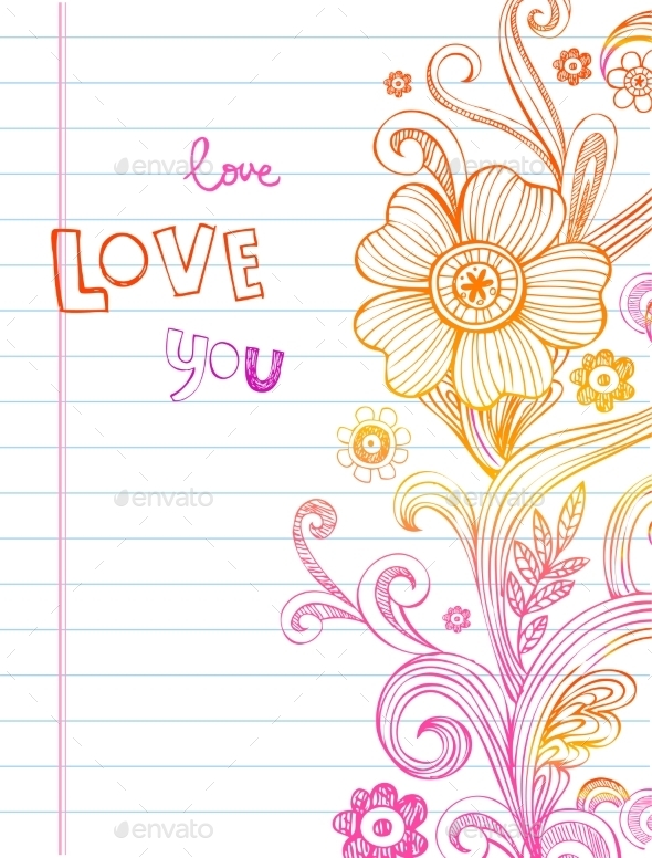 Hand-Drawn Sketch Floral Composition Hand-Drawn Sketch Floral Composition