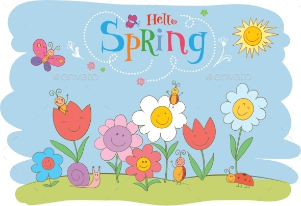 GraphicRiver Hello Spring Greeting Card 10162480 GraphicRiver Hello Spring Greeting Card 10162480
