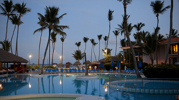 Quiet Summer Evening On Tropical Resort Quiet Summer Evening On Tropical Resort