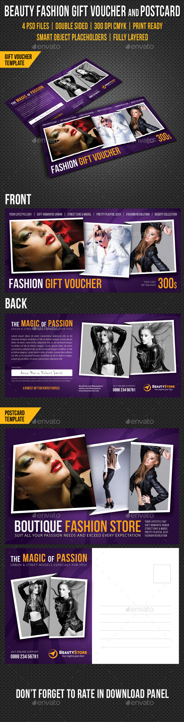 GraphicRiver Beauty Fashion Gift Voucher and Postcard V04 10163788 GraphicRiver Beauty Fashion Gift Voucher and Postcard V04 10163788