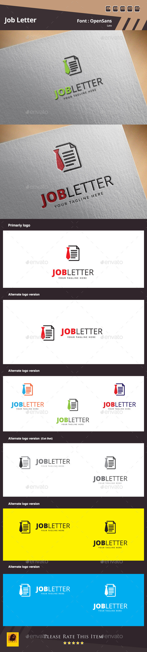 Job Letter Logo Template (Symbols)