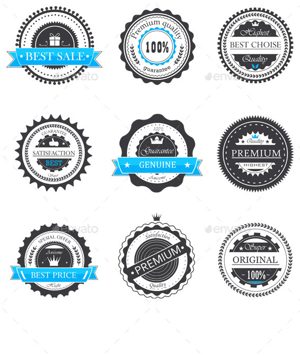 Guarantee Badges Vector (Decorative Symbols)