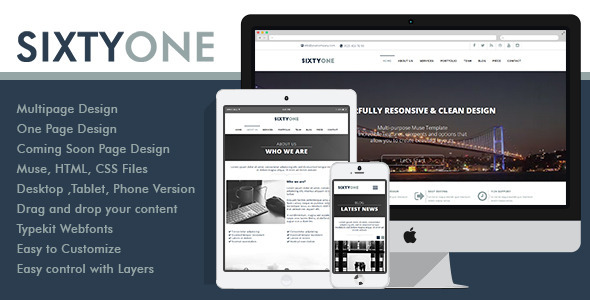 ThemeForest SixtyOne Multipurpose Muse Template 10168196 ThemeForest SixtyOne Multipurpose Muse Template 10168196