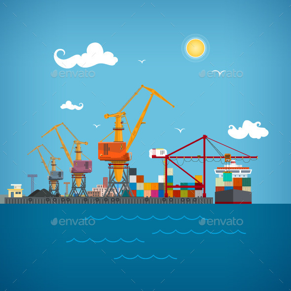 GraphicRiver Cargo Seaport 10169685 GraphicRiver Cargo Seaport 10169685