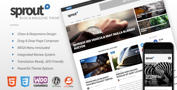 Sprout - Clean Blog/News/Magazine Responsive Theme