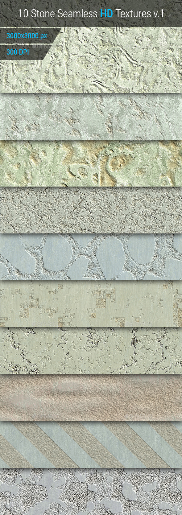 Stone Seamless and Tileable HD Textures Set (Stone)