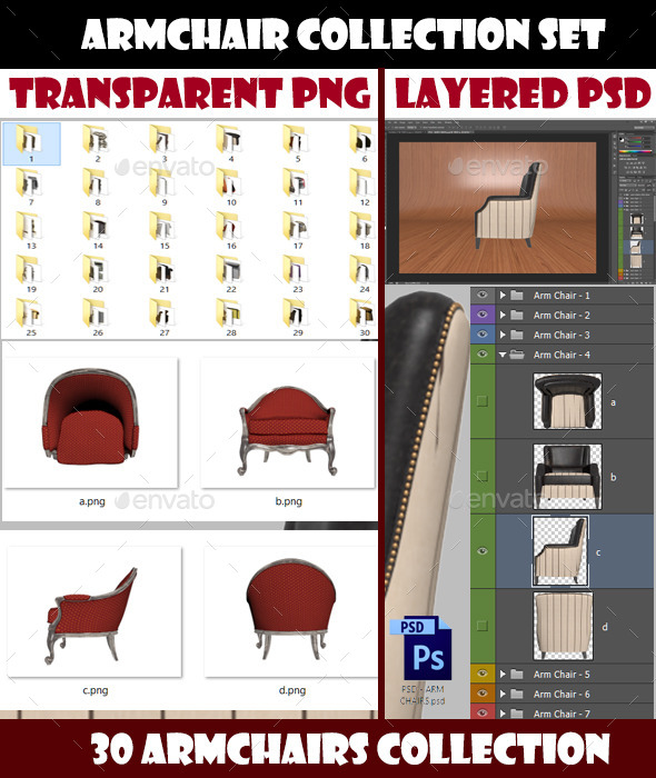 GraphicRiver Armchairs Kit 10125332 GraphicRiver Armchairs Kit 10125332