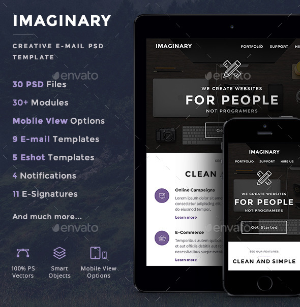 Imaginary Creative E-newsletter PSD Template Imaginary Creative E-newsletter PSD Template
