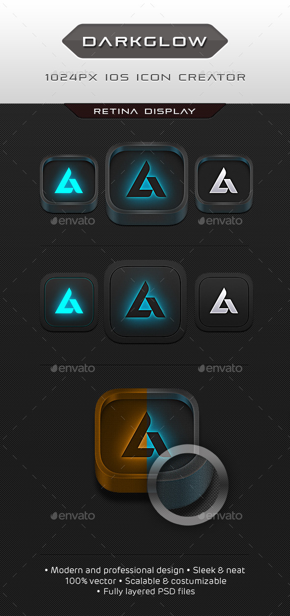 GraphicRiver Dark Glow IOS Icon Creator 10170224 GraphicRiver Dark Glow IOS Icon Creator 10170224