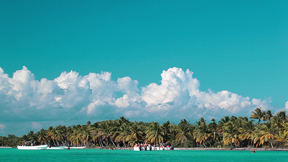Tropical Resort With People And Boats Tropical Resort With People And Boats