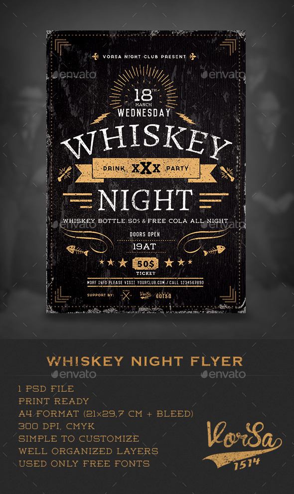 GraphicRiver Whiskey Night Flyer 10171045 GraphicRiver Whiskey Night Flyer 10171045