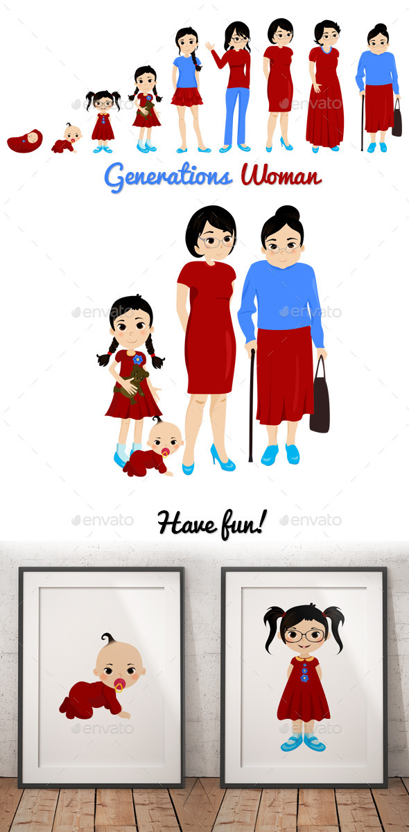 GraphicRiver Generations Woman Set 10172256 GraphicRiver Generations Woman Set 10172256