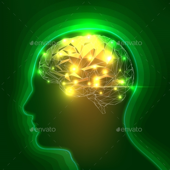 GraphicRiver Abstract Human Head Silhouette with a Brain 10172277 GraphicRiver Abstract Human Head Silhouette with a Brain 10172277
