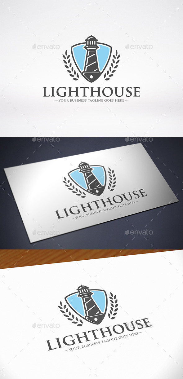 GraphicRiver Lighthouse Shield Logo Template 10172622 GraphicRiver Lighthouse Shield Logo Template 10172622