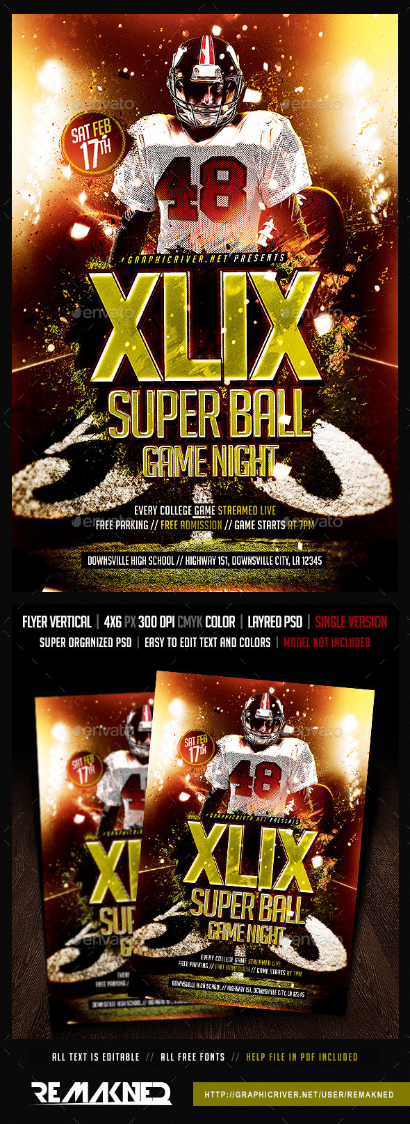 GraphicRiver Super Ball Game Night Flyer Template PSD 10173301 GraphicRiver Super Ball Game Night Flyer Template PSD 10173301