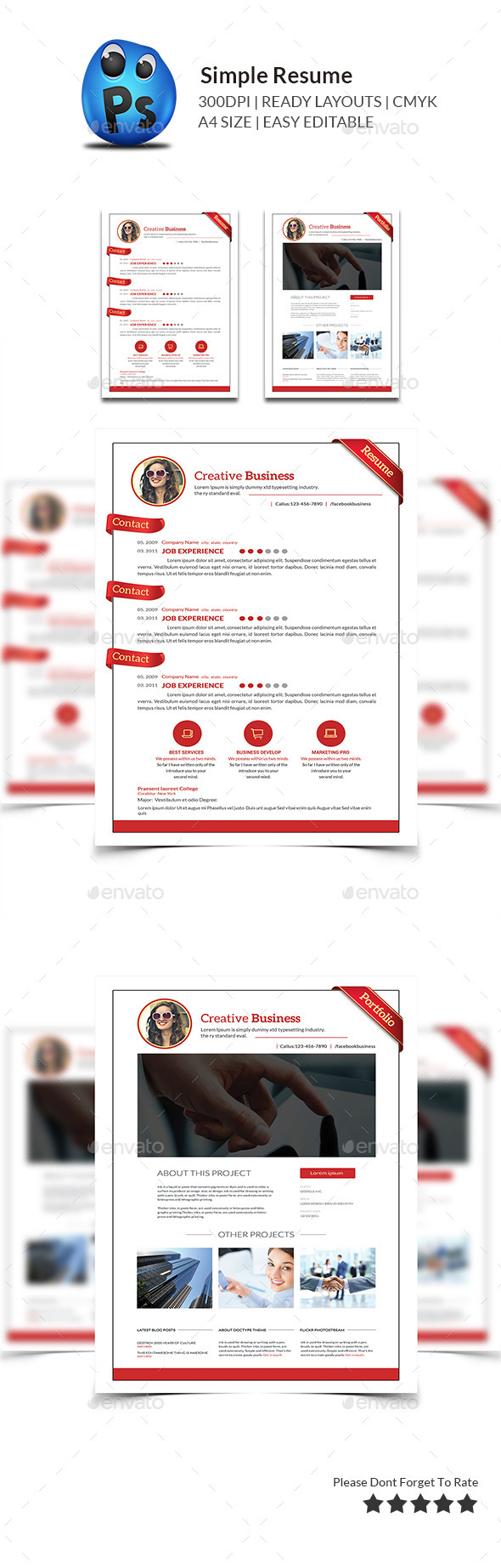 GraphicRiver Simple Resume Print Templates 10178884 GraphicRiver Simple Resume Print Templates 10178884