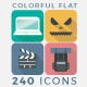 Colorful Squared Flat Icons