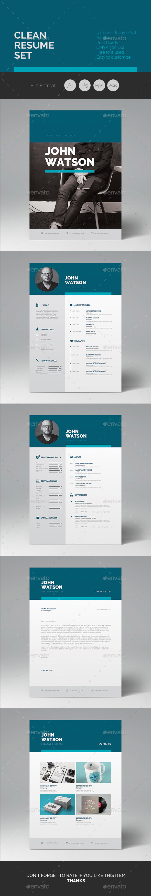 GraphicRiver Clean Resume 04 10182035 GraphicRiver Clean Resume 04 10182035
