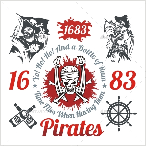 Pirate Themed Design Elements (Decorative Symbols)