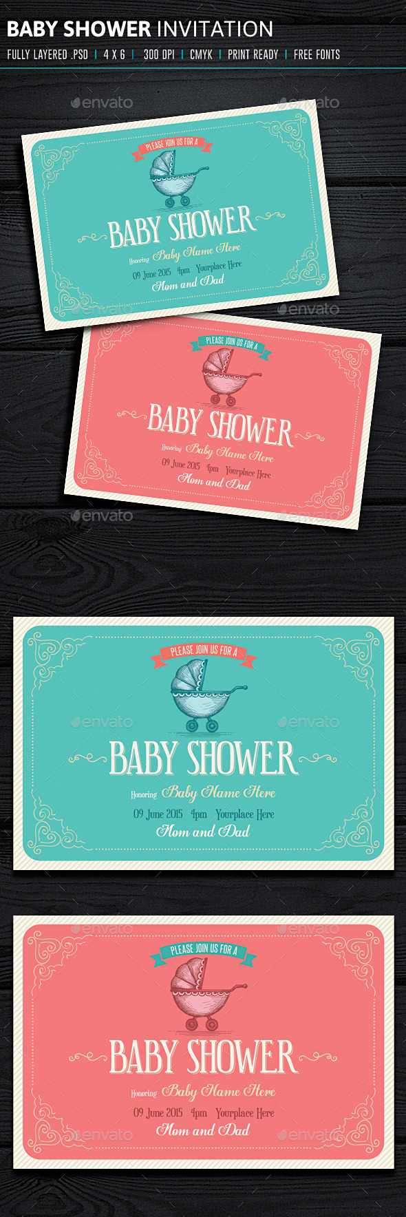 GraphicRiver Baby Shower Invitation 10146076 GraphicRiver Baby Shower Invitation 10146076