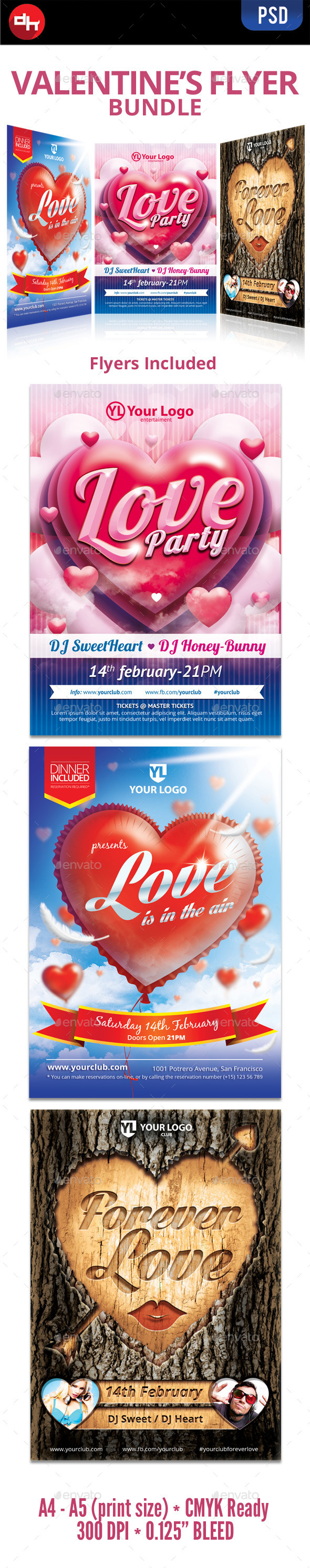 GraphicRiver Valentine s Flyer Bundle 10182316 GraphicRiver Valentine s Flyer Bundle 10182316