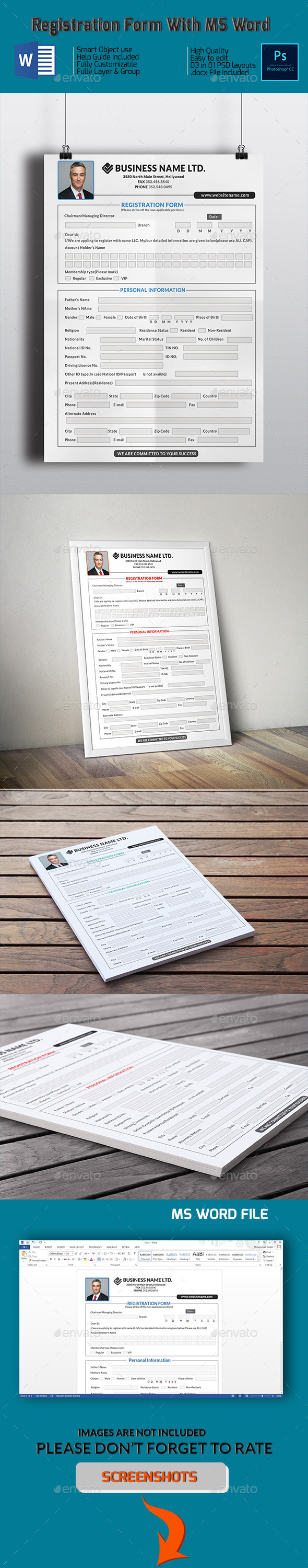 GraphicRiver Registration Form With MS Word 10184475 GraphicRiver Registration Form With MS Word 10184475