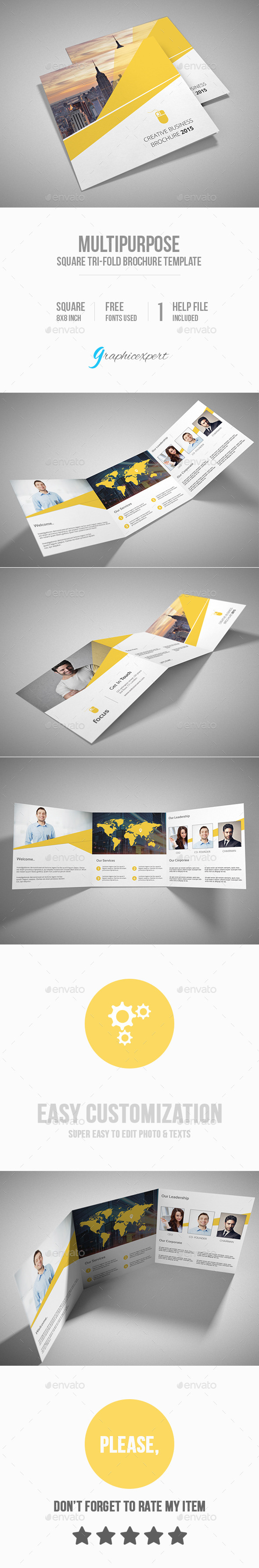 GraphicRiver Square Tri-Fold Brochure Multipurpose 10184486 GraphicRiver Square Tri-Fold Brochure Multipurpose 10184486