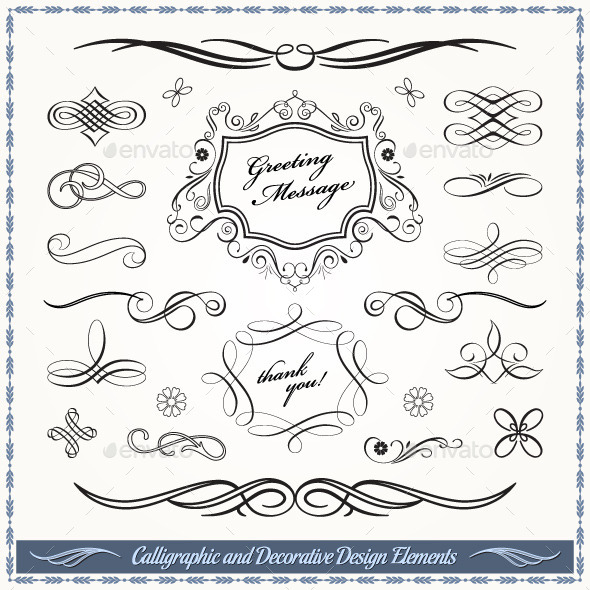 Calligraphic and Decorative Design Elements Calligraphic and Decorative Design Elements